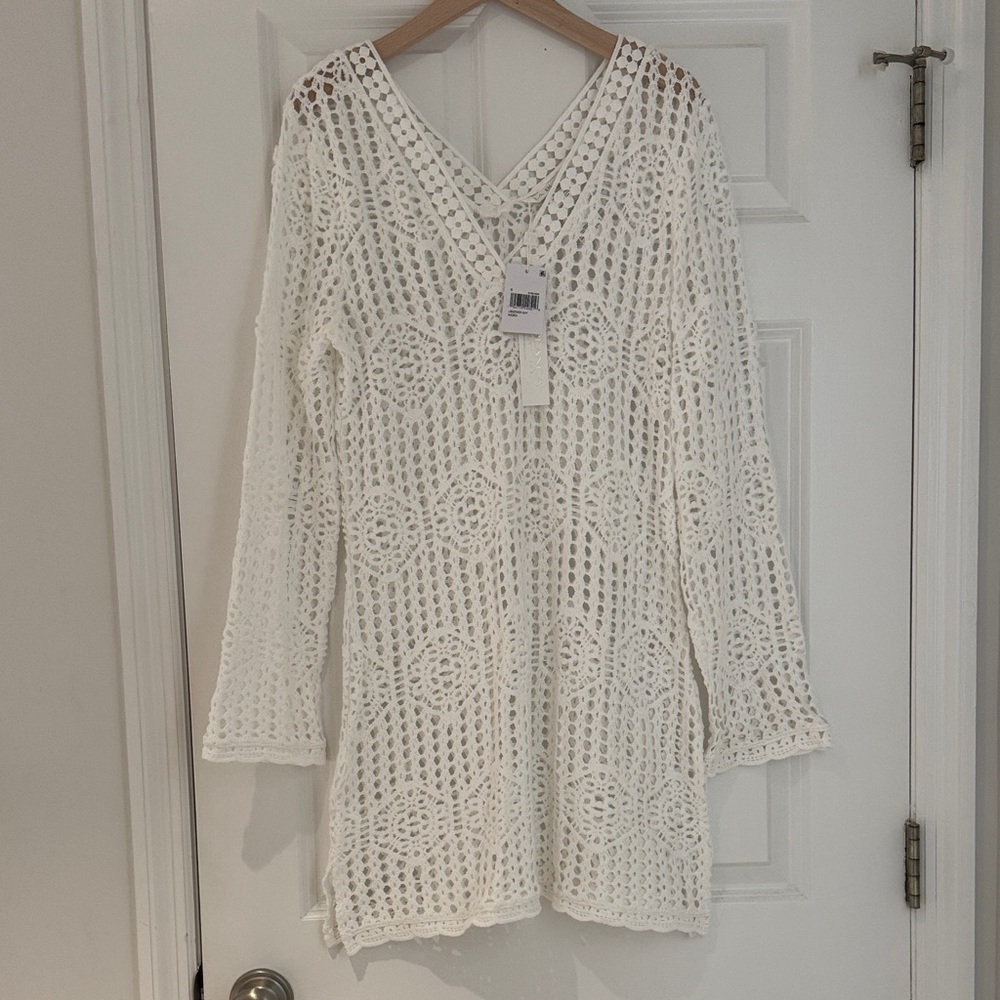 NWT La Blanca Waverly Crochet Swim Cover Up Tunic - Picture 5 of 15